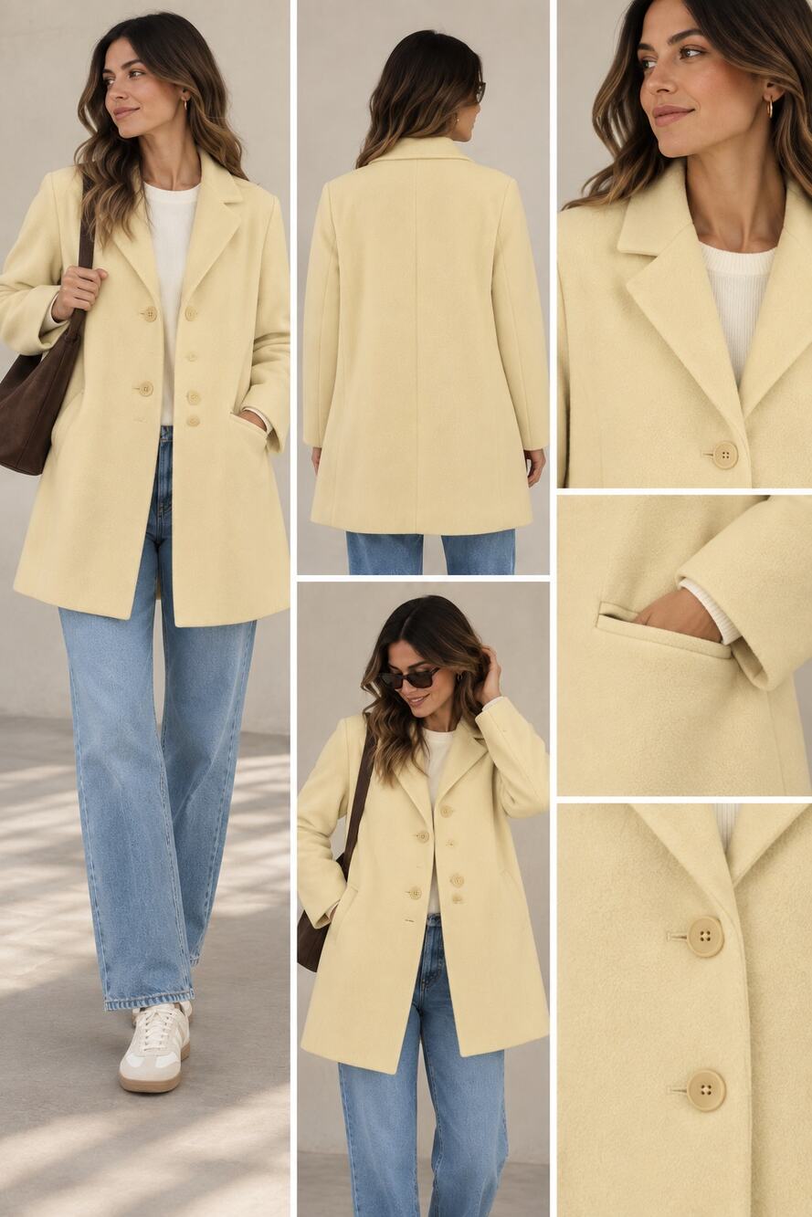 Saks Fifth Avenue Coat 18 Butter Yellow Cashmere Blend Quiet Luxury Old Money